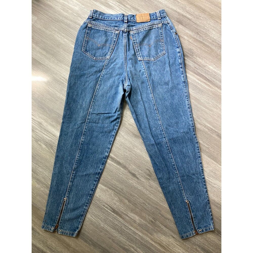 Vintage Levis 80s Made in USA Zipper Ankle Paneled Center Seam Mom Jeans 30x29